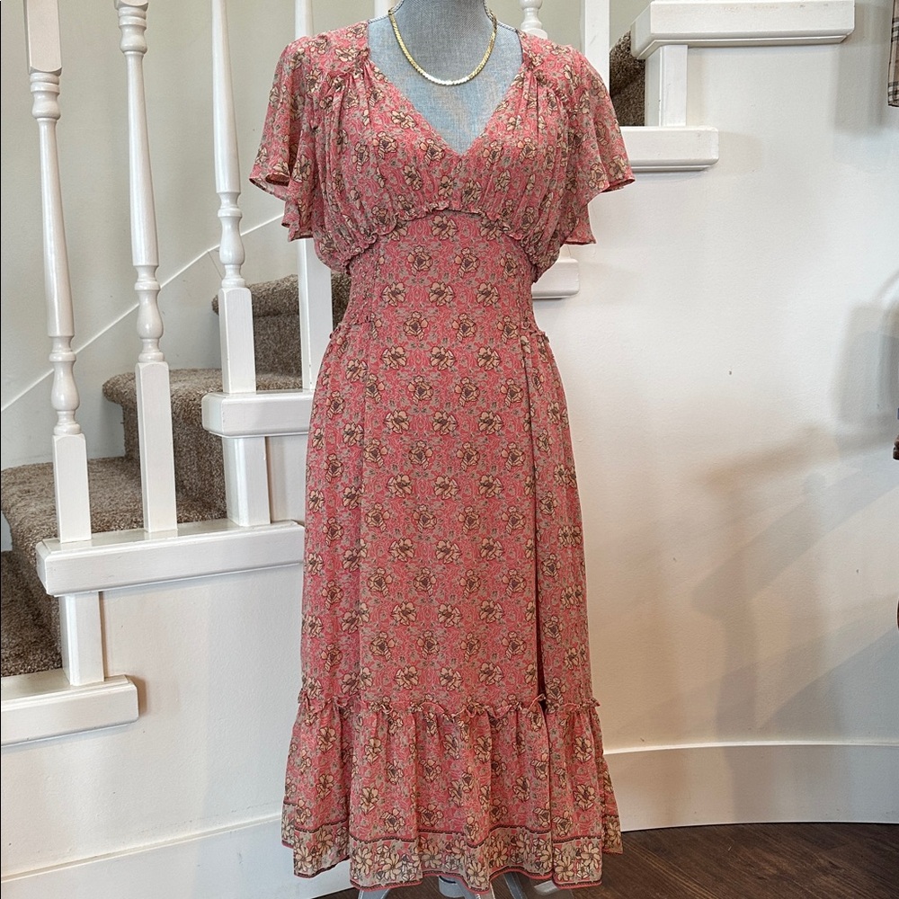 Max Studio Dusty Rose Floral Midi Dress